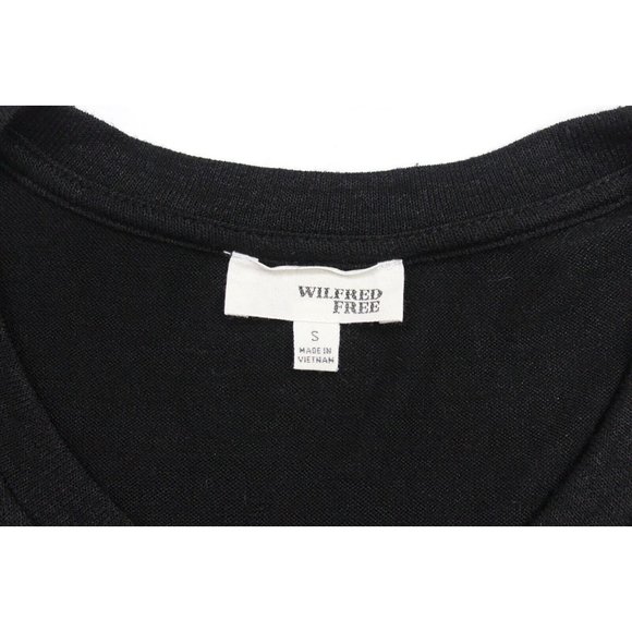Aritzia WILFRED FREE Diapason Black Jersey Knit Long Sleeve T-Shirt Top, Size S - Picture 10 of 12